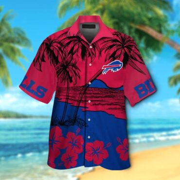 Buffalo Bills Short Sleeve Button Up Hawaiian Tropical Shirt Ver012