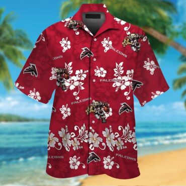 Atlanta Falcons Tropical Button Up Hawaiian Short Sleeve Shirt Ver01