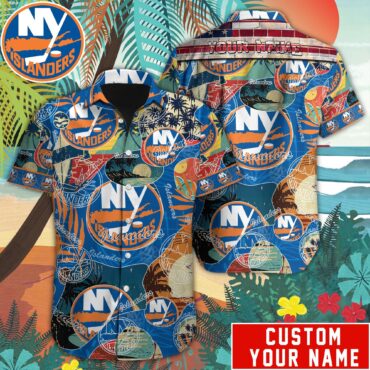 New York Islanders Custom Name Hawaiian Shirt