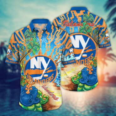 New York Islanders NHL Hawaiian Shirt Ice Cold Drinkstime Aloha Shirt