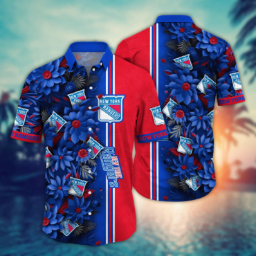 New York Rangers NHL Hawaiian Shirt Custom Sun Soaked Aloha Shirt
