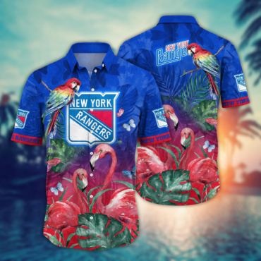 New York Rangers NHL Hawaiian Shirt Lush Greenerytime Aloha Shirt
