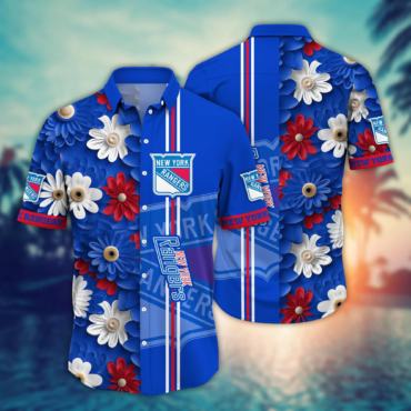 New York Rangers NHL Hawaiian Shirt Summery Aloha Shirt