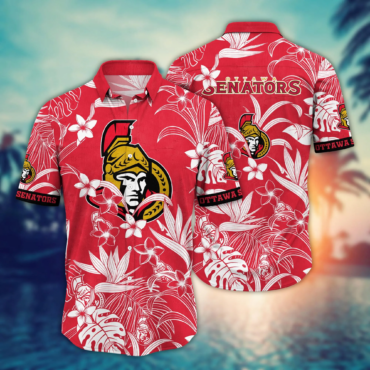 Ottawa Senators NHL Hawaiian Shirt Camping Aloha Shirt