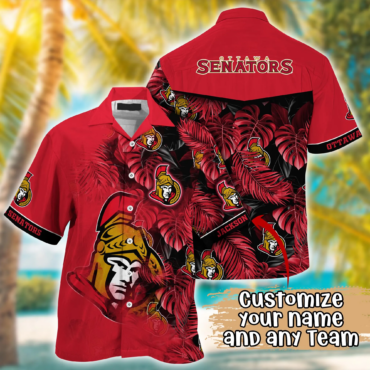 Ottawa Senators NHL Summer Hawaii Shirt And Tshirt Custom Aloha Shirt