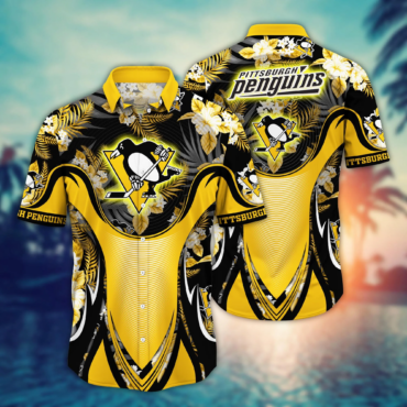 Pittsburgh Penguins NHL Hawaiian Shirt Ice Cold Drinks Aloha Shirt