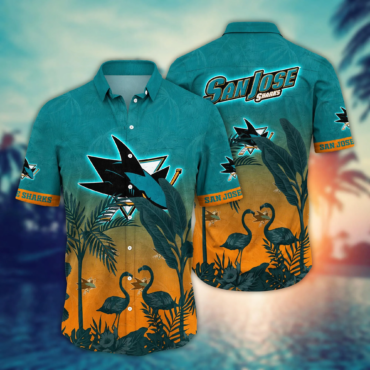 San Jose Sharks NHL Hawaiian Shirt Sunningtime Aloha Shirt