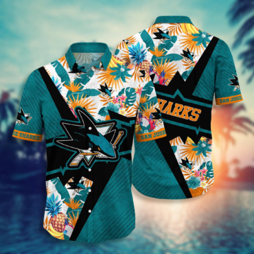 San Jose Sharks NHL Hawaiian Shirt Vacation Time Aloha Shirt