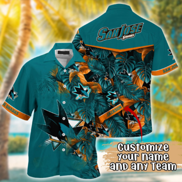 San Jose Sharks NHL Summer Hawaii Shirt And Tshirt Custom Aloha Shirt