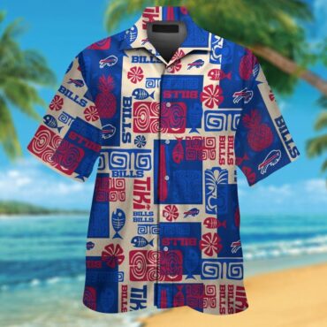 Buffalo Bills Short Sleeve Button Up Hawaiian Tropical Shirt Ver014