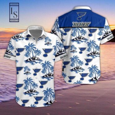 St. Louis Blues Hawaiian Shirt With Matching Shorts – Tropical Aloha Summer Set