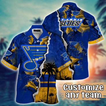 St. Louis Blues NHL Hawaiian Shirt Custom Tan Lines Aloha Shirt