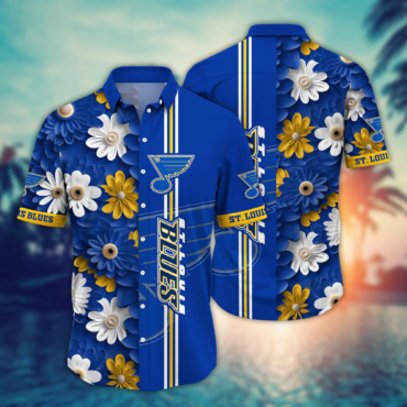 St. Louis Blues NHL Hawaiian Shirt Ice Cold Drinks Aloha Shirt