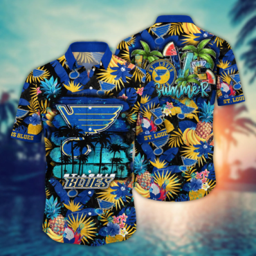 St. Louis Blues NHL Hawaiian Shirt Watermelons Time Aloha Shirt