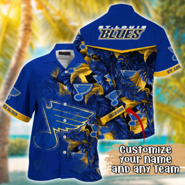St. Louis Blues NHL Summer Hawaii Shirt And T Shirt Custom Aloha Shirt