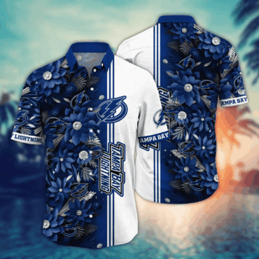 Tampa Bay Lightning NHL Hawaiian Shirt Custom Garden Parties Aloha Shirt