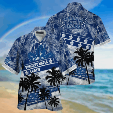 Toronto Maple Leafs NHL Palm Tree Pattern Hawaii Shirt For Sports Fans Unisex Sport Hawaii Shirt