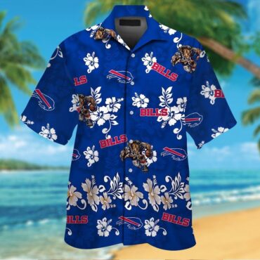 Buffalo Bills Short Sleeve Button Up Hawaiian Tropical Shirt Ver017