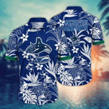 Vancouver Canucks NHL Hawaiian Shirt Ice Cold Drinks Aloha Shirt