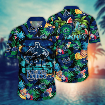 Vancouver Canucks NHL Hawaiian Shirt Parasols Time Aloha Shirt