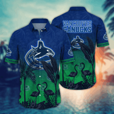Vancouver Canucks NHL Hawaiian Shirt Sun Showers Time Aloha Shirt