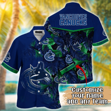 Vancouver Canucks NHL Summer Hawaii Shirt And T Shirt Custom Aloha Shirt