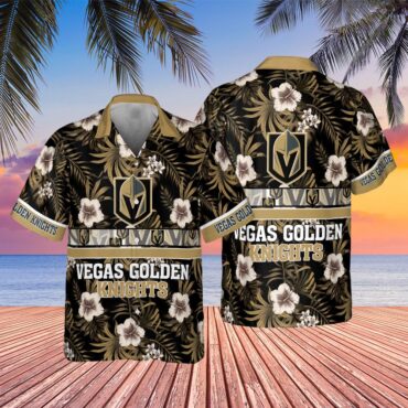 Vegas Golden Knights Hibiscus Hawaiian Shirt