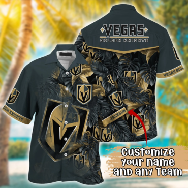 Vegas Golden Knights NHL Summer Hawaii Shirt And T Shirt Custom Aloha Shirt