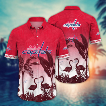 Washington Capitals NHL Hawaiian Shirt Evening Strolls Time Aloha Shirt
