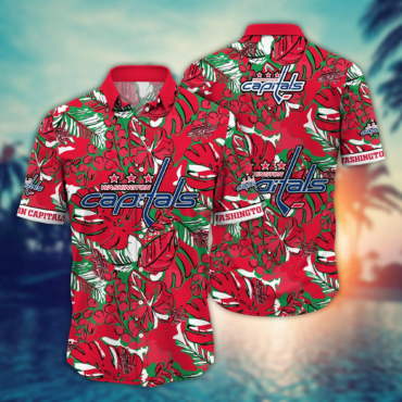 Washington Capitals NHL Hawaiian Shirt Garden Parties Aloha Shirt