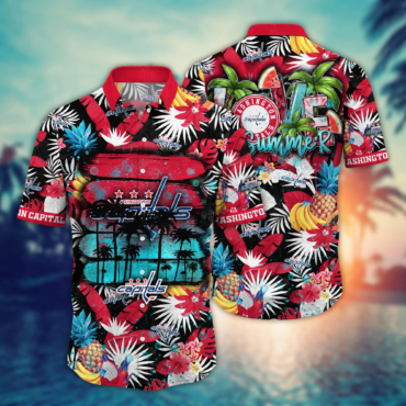 Washington Capitals NHL Hawaiian Shirt Sun Rays Time Aloha Shirt