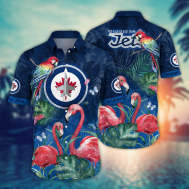 Winnipeg Jets NHL Hawaiian Shirt Camping Aloha Shirt