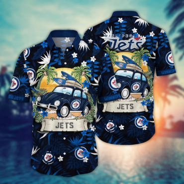 Winnipeg Jets NHL Hawaiian Shirt Lush Greenery Time Aloha Shirt