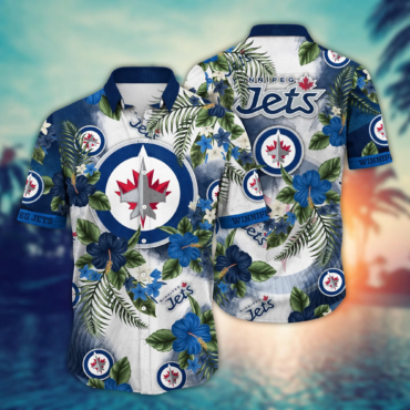 Winnipeg Jets NHL Hawaiian Shirt Vacation Time Aloha Shirt
